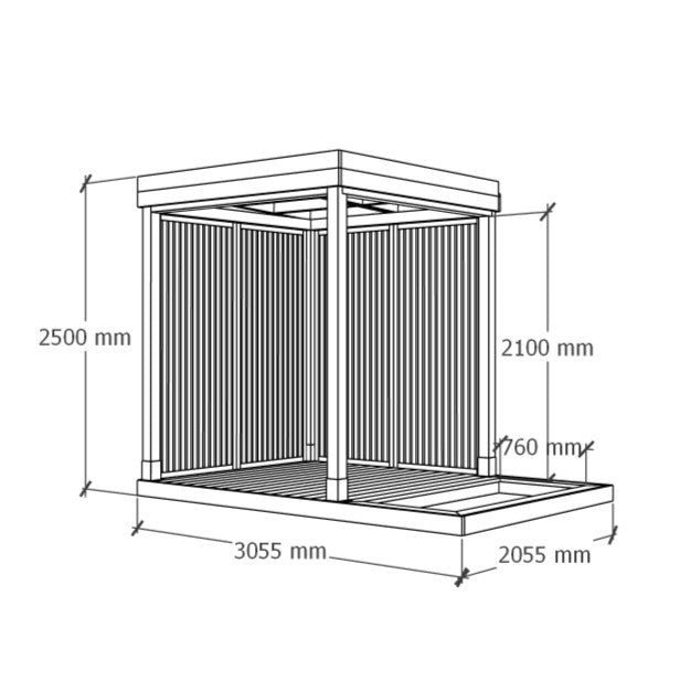 Sunroom with planter deck 3x2m