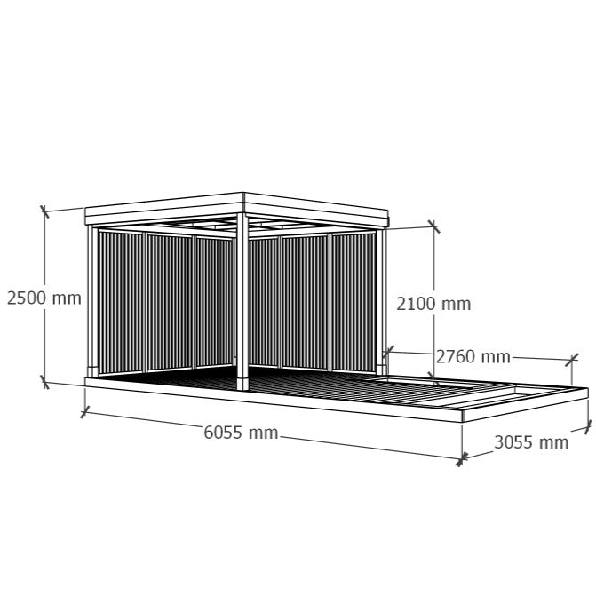 Sunroom with planter deck 6x3m