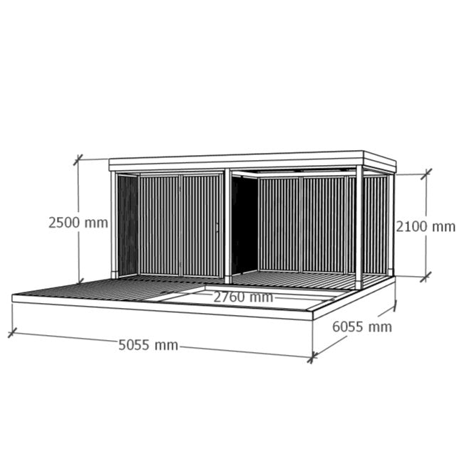 Sunroom with Storage and Sandbox Deck 5x6m